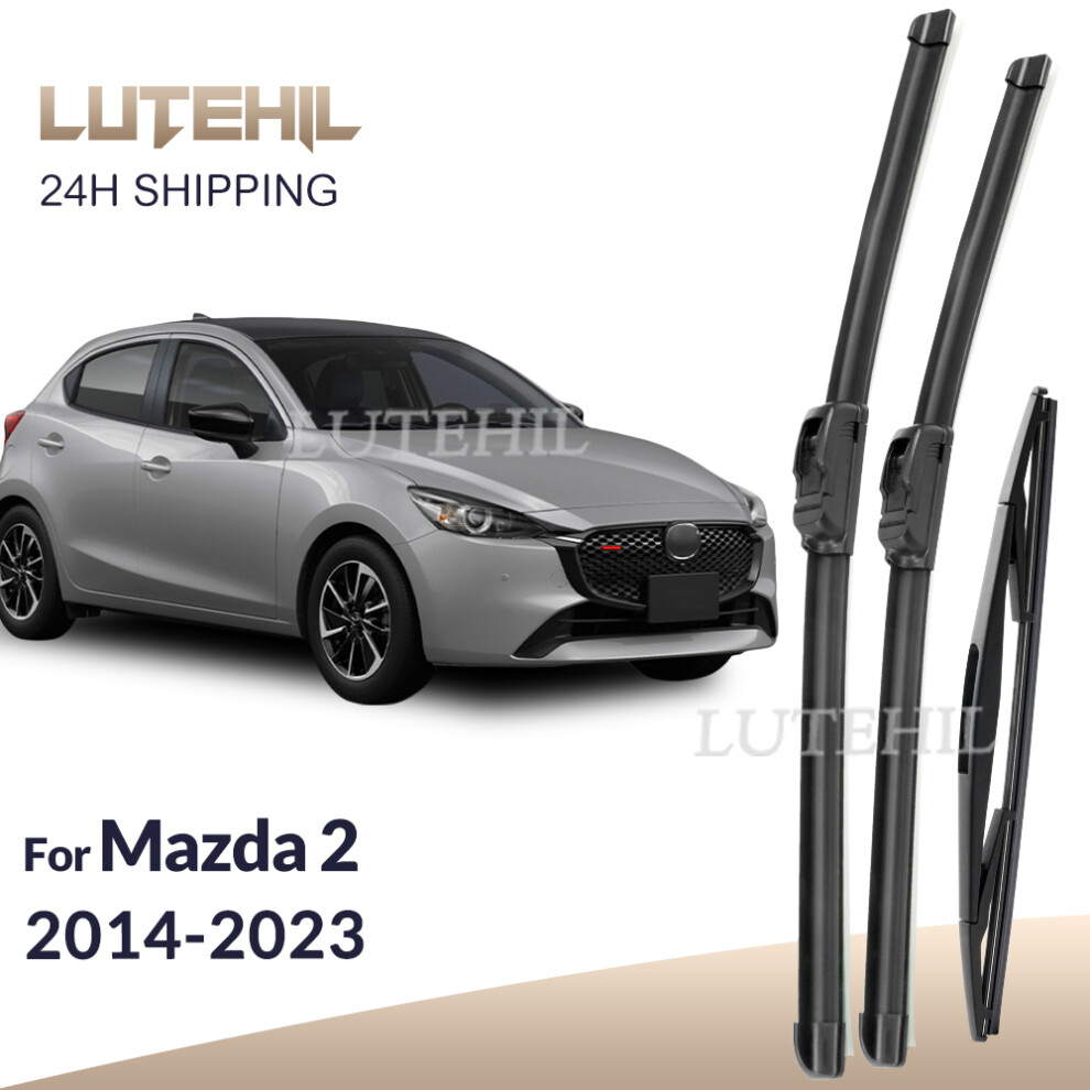 For Mazda 2 DJ DL 2014-2023 2015 2016 2017 2018 Wiper Front & Rear Wiper Blades Windshield Windscreen Window Brushes 22" 17" 14"-image-OPC-PHXZQ26-NEW