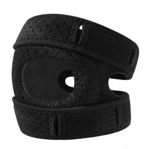 (S M,Black)Patellar Tendon Support Strap Knee Brace with Side Stabilizers for Knee Pain Relief & Decompression