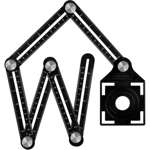Multi-angle Measuring Ruler with Positioning Hole, 6-sided Aluminum Alloy Folding Ruler 1