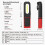 Rechargeable Led Work Light,inspection Light with 360 Degree Rotation And 3w Cob Led Flashlight with Magnetic Base And Hook 10