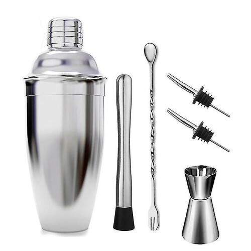 6 Piece Set Professional Stainless Steel Bar Cocktail Set Cocktail Shaker