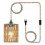 Boho Plug in Pendant Light with Rattan Shade, Hanging Ceiling Lamp with Cord 1