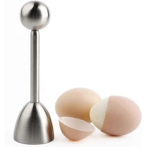 Soft & Hard Boiled Egg Cracker Topper - Stainless Steel Shell Separator for Easy Peeling