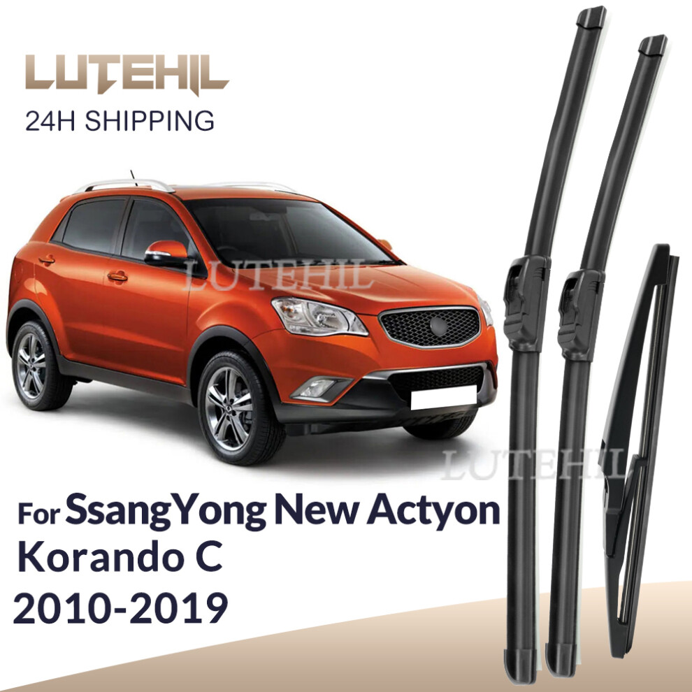 For Ssangyong New Actyon Korando C 2010-2019 Wiper Front & Rear Wiper Blades Windshield Windscreen Window Brushes 24" 16" 14" 6935158878246