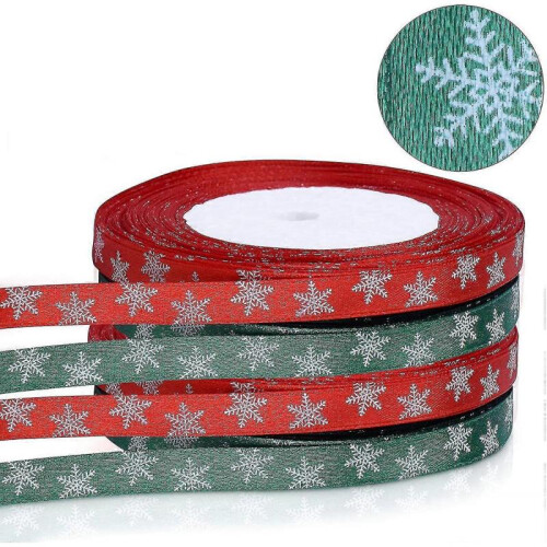 8pcs Rolls Snowflake Satin Ribbon Gift Ribbon Decobd