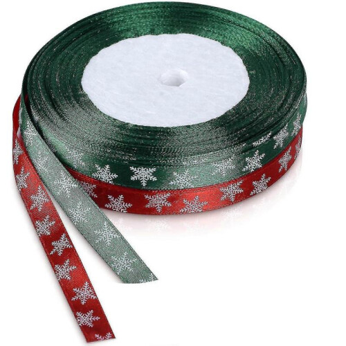 8pcs Rolls Snowflake Satin Ribbon Gift Ribbon Decobd 1