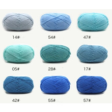 (42#peacock blue) SALE Knitting Wool Professional Needlework 4ply Milk Cotton Crochet Knitted Yarn