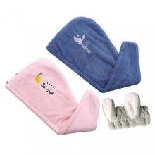 2pcs Cartoon Cat with Hairband Wet Hair Drying Towel Women Girls Bath Spa Rapid