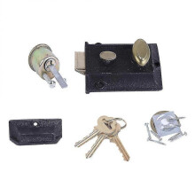 Vintage Spring Outer Door Lock Cast Iron Lock Durable Anti-theft Lock