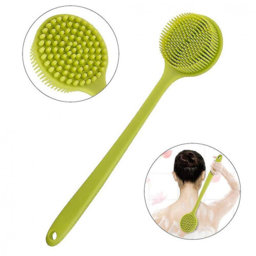 Slicone Bath Body Brush Exfoliator, Back Brush Long Handle Compatible with Shower