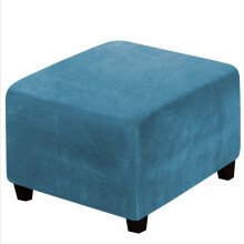 Soft Velvet Plush Stretch High Stretch Velvet Ottoman Slipcover Living Room Footrest Ottoman Protector