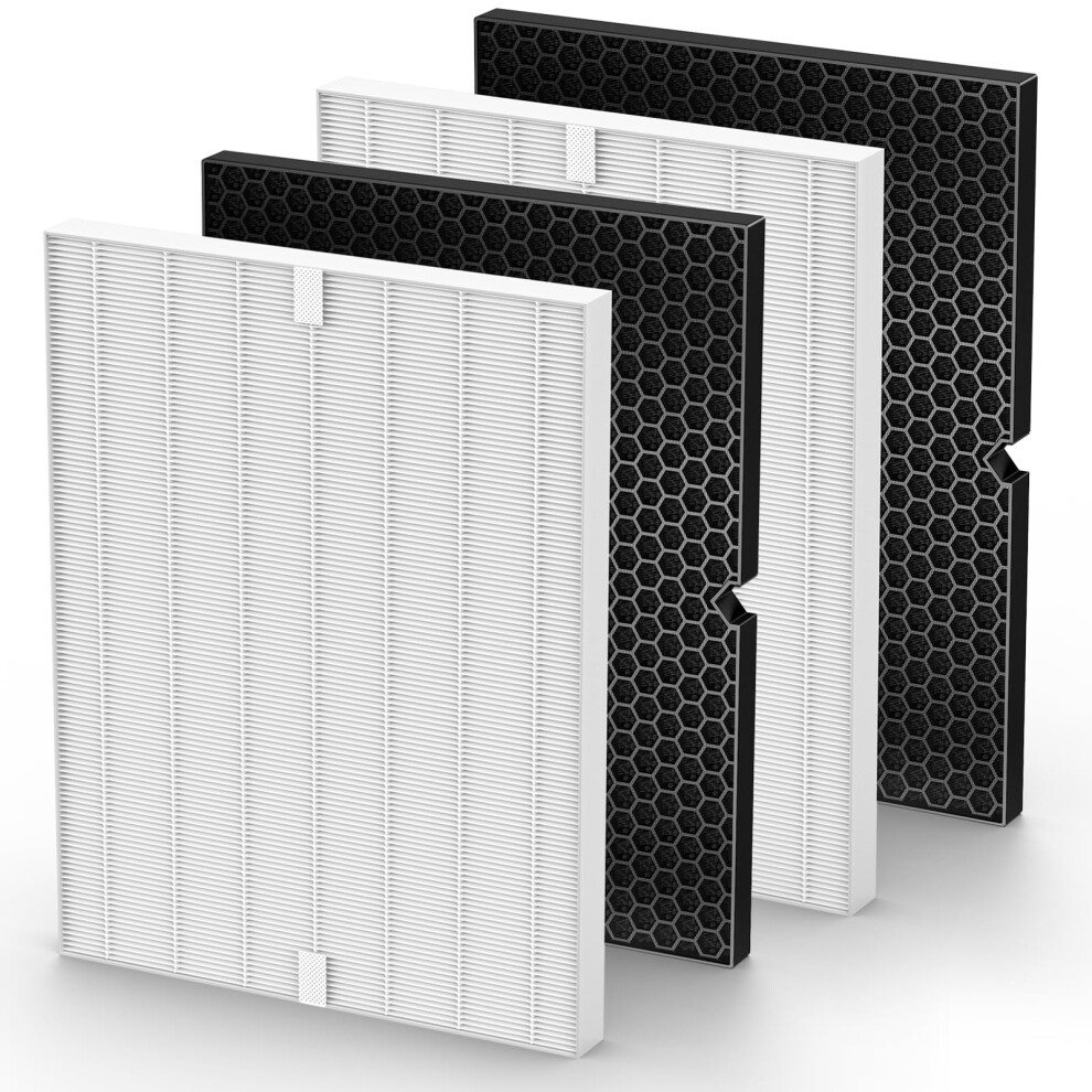 2 Pack Replacement Filter TRUE HEPA Replacements and Activated Carbon Filters Combo for Air Purifier