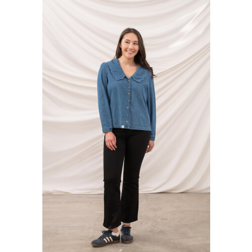 LightHouse (UK 16, Washed Denim) Ada Womens Blouse 1
