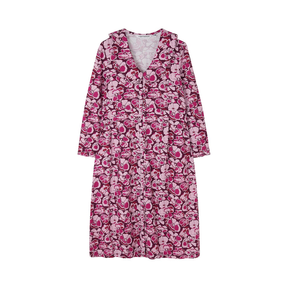 (UK 20, Cranberry Floral) Bryony Womens Dress-image-OPC-PHXZT9R-NEW
