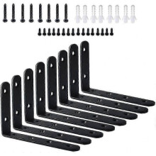 8 Pcs L Right Angle Brackets Black Stainless Steel