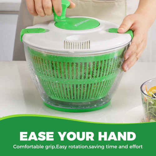 Large Salad Spinner for Veggie Prepping and Fruit Washing 5.28 Qt 1