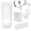 NES Home Nes Home 1700mm Bath, 550mm White Basin Vanity, Toilet, Taps & Front Panel 1