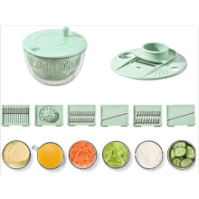 Large Salad Spinner Dryer for Wash Lettuce and Fruit Cleaner Green Size
