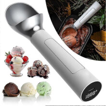 Heated Ice Cream Scooper,Stainless Steel Heated and Rechargeable Ice Cream Scoop,Electric Ice Cream Scoop with LED Display,IP67 Waterproof