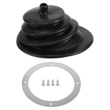 For Mr Gasket 1651 Shifter Boot Small Round Black Rubber 5.250 Inch Round Plate Gear Stick Shift Kn