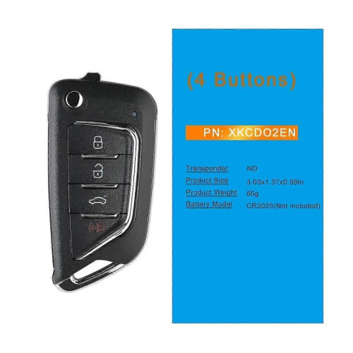 Xkcd02en Universal Wire Remote Key Flip 4 Button for Style for Vvdi Key Tool 5pcs/lot 2