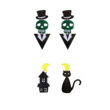 2pcs Halloween Theme Earrings Funny Acrylic Cartoon Ghost Skull Bat Dangle Earrings Creative Nightclub for Women Halloween Costume Party Exagg uu
