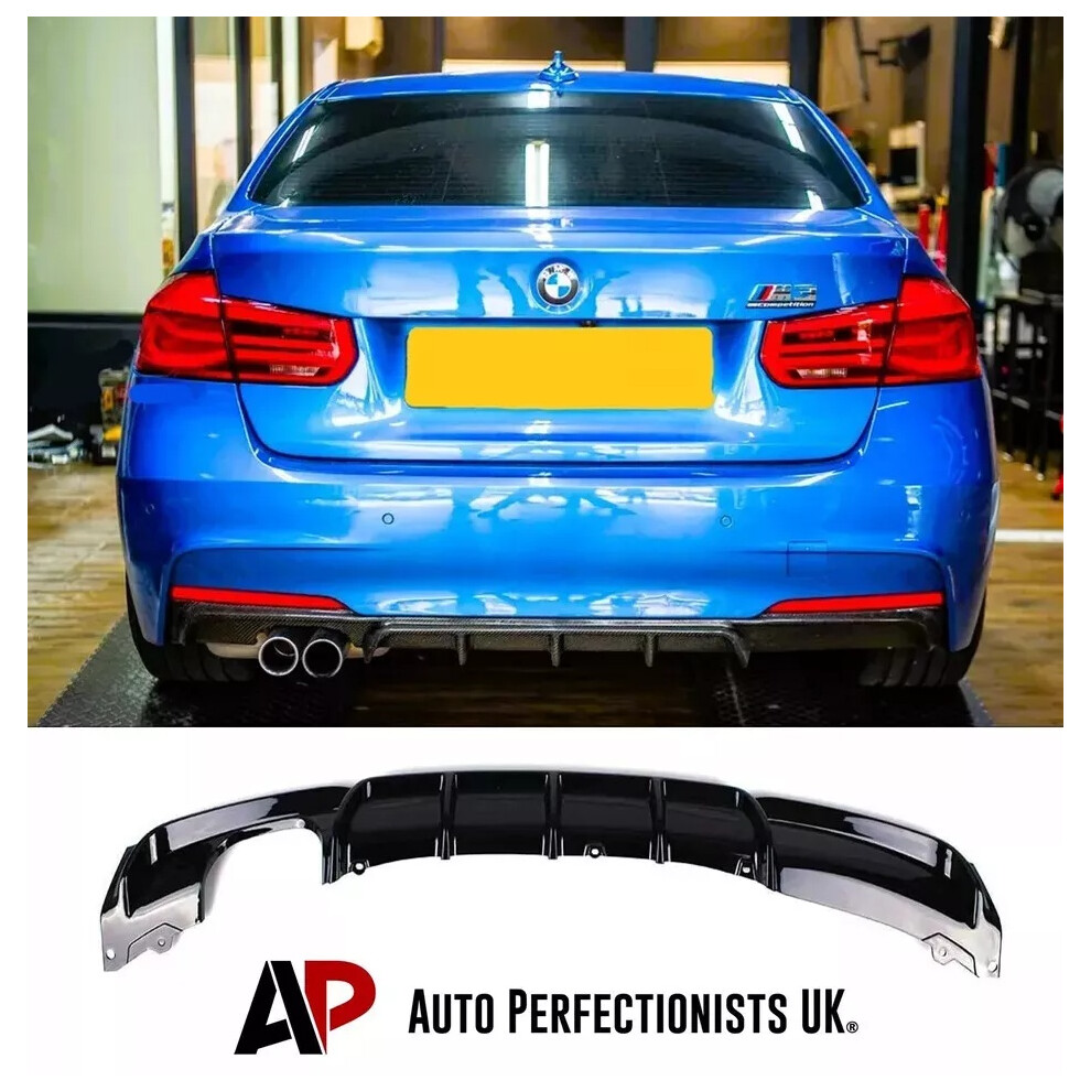 For Bmw 3 Series F30 F31 Gloss Valance Diffuser Spoiler Lip Twin Exit Tip 5061072665714