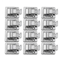 12pcs Silver Fastener Toggle Latches Catch Suitcase Boxes Buckles Trunk Lock Best Gift - B