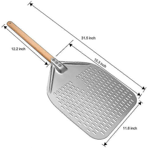 Perforated Pizza Peel,professional Anodized Aluminum Pizza Peels, Rectangular Pizza Turning Spatula (haoyi 1