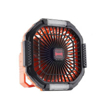 Outdoor Portable Camping Tent Fan with Led Light 5200mah Powered Rechargeable Rotation Lantern With