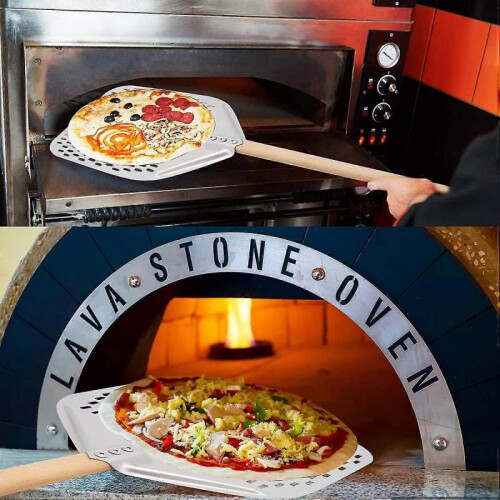 Perforated Pizza Peel,professional Anodized Aluminum Pizza Peels, Rectangular Pizza Turning Spatula (haoyi 2