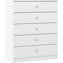 Denver 5 Drawer Chest White Gloss