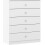 Seconique Denver 5 Drawer Chest White Gloss 1