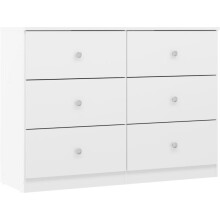 Denver 6 Drawer Chest White Gloss