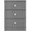 Seconique Denver 3 Drawer Bedside Grey Gloss 2