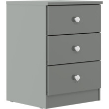 Denver 3 Drawer Bedside Grey Gloss