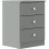 Seconique Denver 3 Drawer Bedside Grey Gloss 1