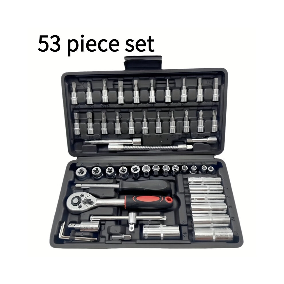 (Black 53-Piece Set-Special Offer Mechanical Tool Set, Gj53&46-9274) 53/46Pcs Set Special Mechanical Tool Sleeve Set, 1/2" 1/4" 3/8" Drive Sae And Me 9009412796564
