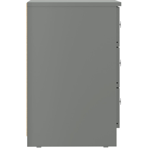 Seconique Denver 3 Drawer Bedside Grey Gloss 2