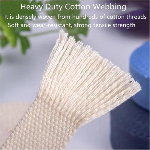 1 Pack Cotton Canvas Webbing Strap for Bags Making DIY Accessories 25MM x 10Yards 2