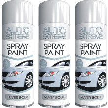 3 x 250ml Silver Body Auto Spray Paint Perfect Matt Finish Spray