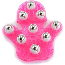 (light pink) Roller Ball Massager Palm Shaped Massage Glove Body Massager with 9 360-degree-roller Metal Roller Ball Beauty Body Care 2pcs-D