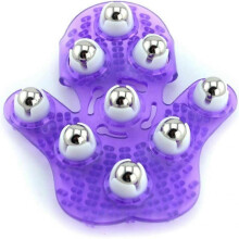 (light purple) Roller Ball Massager Palm Shaped Massage Glove Body Massager with 9 360-degree-roller Metal Roller Ball Beauty Body Care 2pcs-D