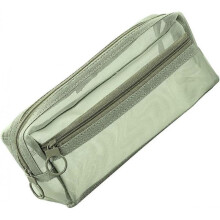 (green) Mesh Pencil Case Mesh Pencil Bag Multifunctional Clear Pencil Pouch Pen Organizer Box School Supplies 2 Layer