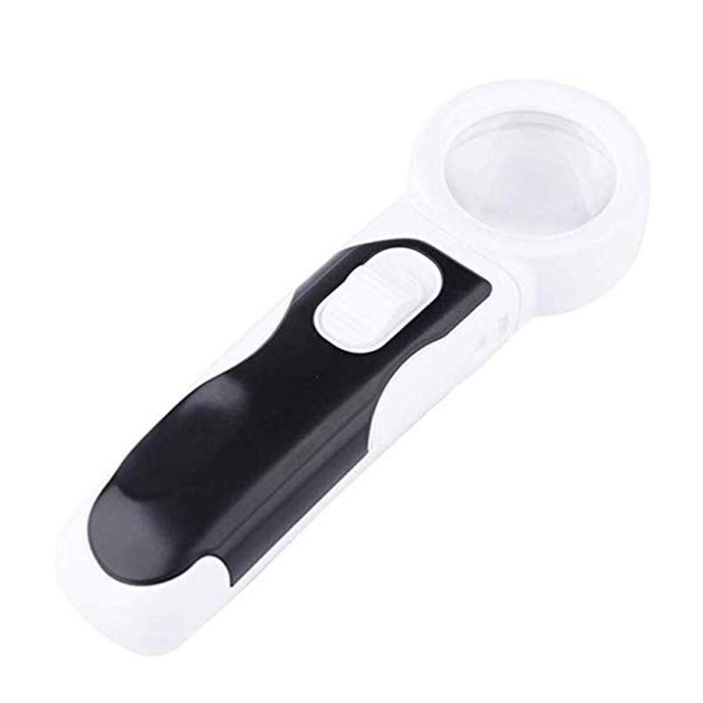 LED Handheld Magnifying Glass with 40X Jewellery Loupe for Science and Reading