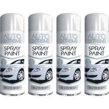4 x 250ml Silver Body Auto Spray Paint Perfect Matt Finish Spray
