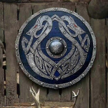 (A5) Medieval Vikings shield Wood Steel Armor Battle Ready Warrior Round Decorative