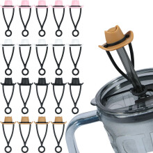 20 Pcs Reusable Silicone Straw Toppers Cover Cap for 30 40 oz Gifts