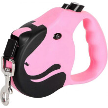 (pink) 360 Tangle-Free Dog Walking Leash, 5M Strong Reflective Nylon with Anti-Slip Handle (A-5-F6)