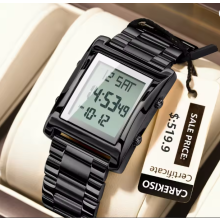 CAREKISO LED Waterproof Stainless Steel Men Watch